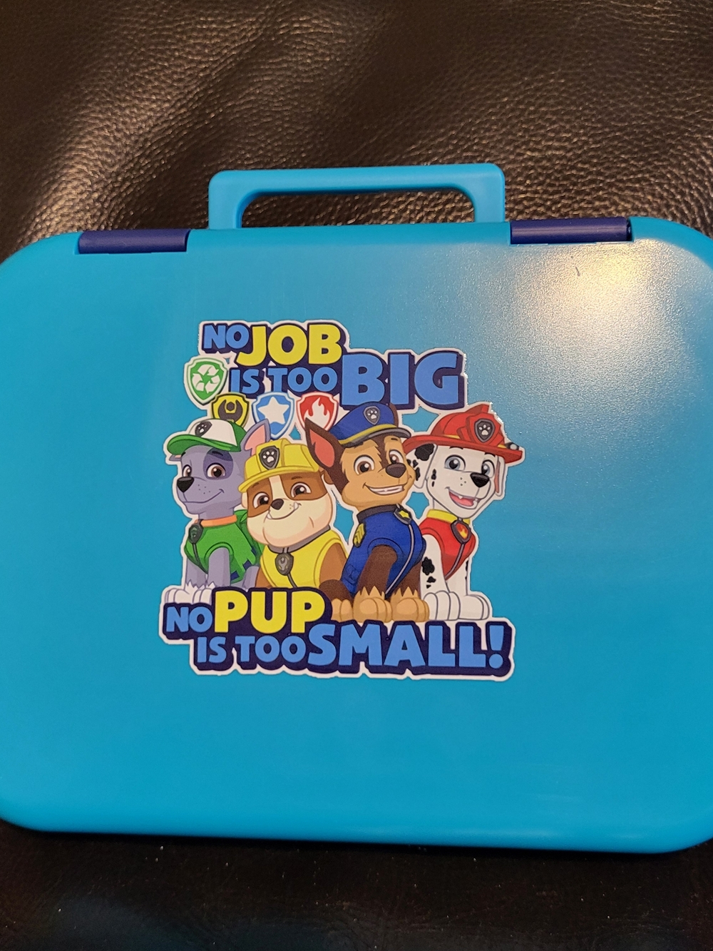 Paw Patrol Blue Kids Lunch Box Bento - "No Job is Too Big"